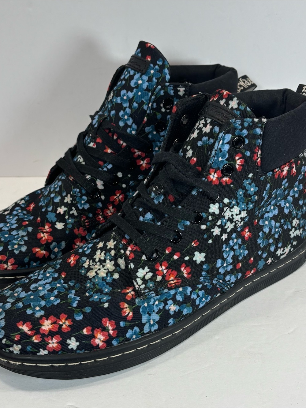 Dr Martens Maelly Floral Black Canvas Women Boots Shoes Sz 10 Boho Spring EUC - Picture 5 of 11